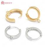 24K Brass Round Oval Square Hexagon Hoop Earrings DIY Jewelry Findings