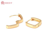 24K Brass Round Oval Square Hexagon Hoop Earrings DIY Jewelry Findings