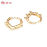 24K Brass Round Oval Square Hexagon Hoop Earrings DIY Jewelry Findings