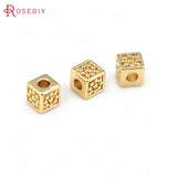 24K Brass Square Cylinder Spacer Beads for Jewelry Making