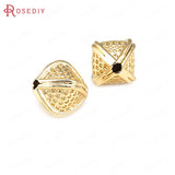 24K Brass Square Cylinder Spacer Beads for Jewelry Making