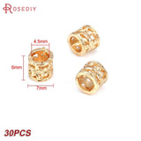 24K Brass Square Cylinder Spacer Beads for Jewelry Making