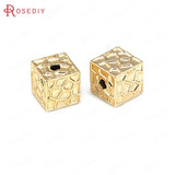 24K Brass Square Cylinder Spacer Beads for Jewelry Making