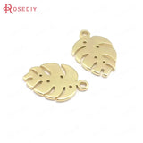 24K Brass Tree Leaf Leaves Charms Pendants Jewelry Making Supplies