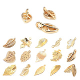 24K Brass Tree Leaf Leaves Charms Pendants Jewelry Making Supplies