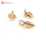 24K Brass Tree Leaf Leaves Charms Pendants Jewelry Making Supplies