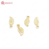 24K Brass Tree Leaf Leaves Charms Pendants Jewelry Making Supplies