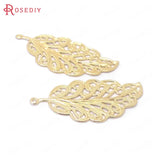 24K Brass Tree Leaf Leaves Charms Pendants for Jewelry Making