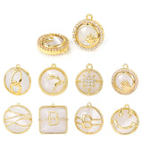 24K Brass and Opal Charms Pendants for Jewelry Making