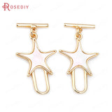 24K Brass and Shell Star Heart O Toggle Clasps for Bracelet