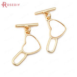 24K Brass and Shell Star Heart O Toggle Clasps for Bracelet