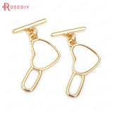24K Brass and Shell Star Heart O Toggle Clasps for Bracelet