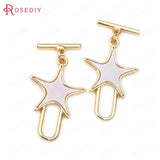 24K Brass and Shell Star Heart O Toggle Clasps for Bracelet