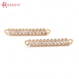 24K Brass Zircon 2 Holes Connect Charms Pendants Jewelry Making Supplies