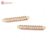 24K Brass Zircon 2 Holes Connect Charms Pendants Jewelry Making Supplies