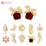 24K Brass Zircon Crown Charms for Jewelry Making