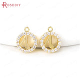 24K Brass Zircon Crown Charms for Jewelry Making