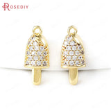 24K Brass Zircon Crown Charms for Jewelry Making