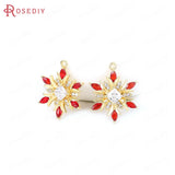 24K Brass Zircon Crown Charms for Jewelry Making