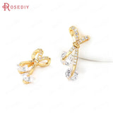 24K Brass Zircon Crown Charms for Jewelry Making