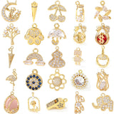 24K Brass and Zircon Charms Pendants Crafting Supplies