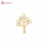 24K Brass and Zircon Charms Pendants Crafting Supplies