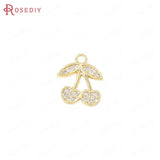 24K Brass and Zircon Charms Pendants Crafting Supplies