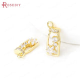 24K Brass and Zircon Charms Pendants Crafting Supplies