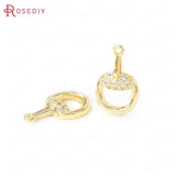 24K Brass and Zircon Charms Pendants Crafting Supplies