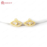 24K Brass Zircon Eyes Charms Pendants DIY Jewelry Making