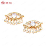 24K Brass Zircon Eyes Charms Pendants DIY Jewelry Making