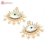 24K Brass Zircon Eyes Charms Pendants DIY Jewelry Making