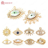 24K Brass Zircon Eyes Charms Pendants DIY Jewelry Making