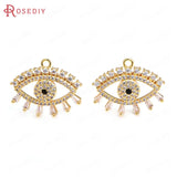 24K Brass Zircon Eyes Charms Pendants DIY Jewelry Making