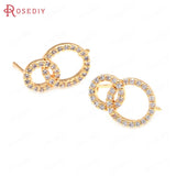 24K Brass and Zircon Stud Earrings Pins Jewelry Making Supplies