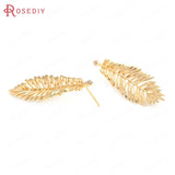 24K Brass and Zircon Stud Earrings Pins Jewelry Making Supplies