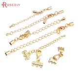 24K Brass Zircon Connect Clasps High Jewelry Making Supplies