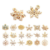 24K Brass Zircon Snowflake Charms DIY Jewelry Making Supplies