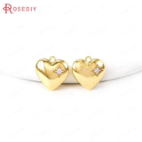24K Brass and Zircon Charms Pendants for Jewelry Making