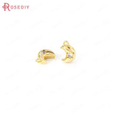 24K Brass and Zircon Charms Pendants for Jewelry Making