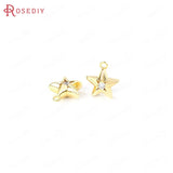 24K Brass and Zircon Charms Pendants for Jewelry Making
