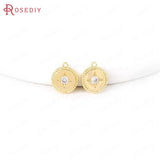 24K Brass and Zircon Charms Pendants for Jewelry Making
