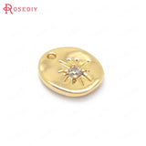 24K Brass and Zircon Charms Pendants for Jewelry Making
