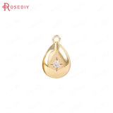 24K Brass and Zircon Charms Pendants for Jewelry Making