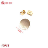 24K Brass Star Heart Round Drop Shape Stud Earrings Pin