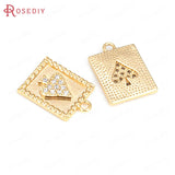 Heart Shape Brass Pendants with Zircon, DIY Jewelry Making Supplies