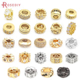 24K Brass Zircon Spacer Beads Bracelets DIY Jewelry Making