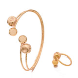 24K Dubai Bangles African Ethiopian Bracelets Round Wedding Jewelry
