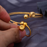 24K Dubai Bangles African Ethiopian Bracelets Round Wedding Jewelry