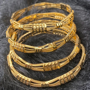 24K Ethiopian Africa Saudi Arabia Bangles for Women Bride Wedding